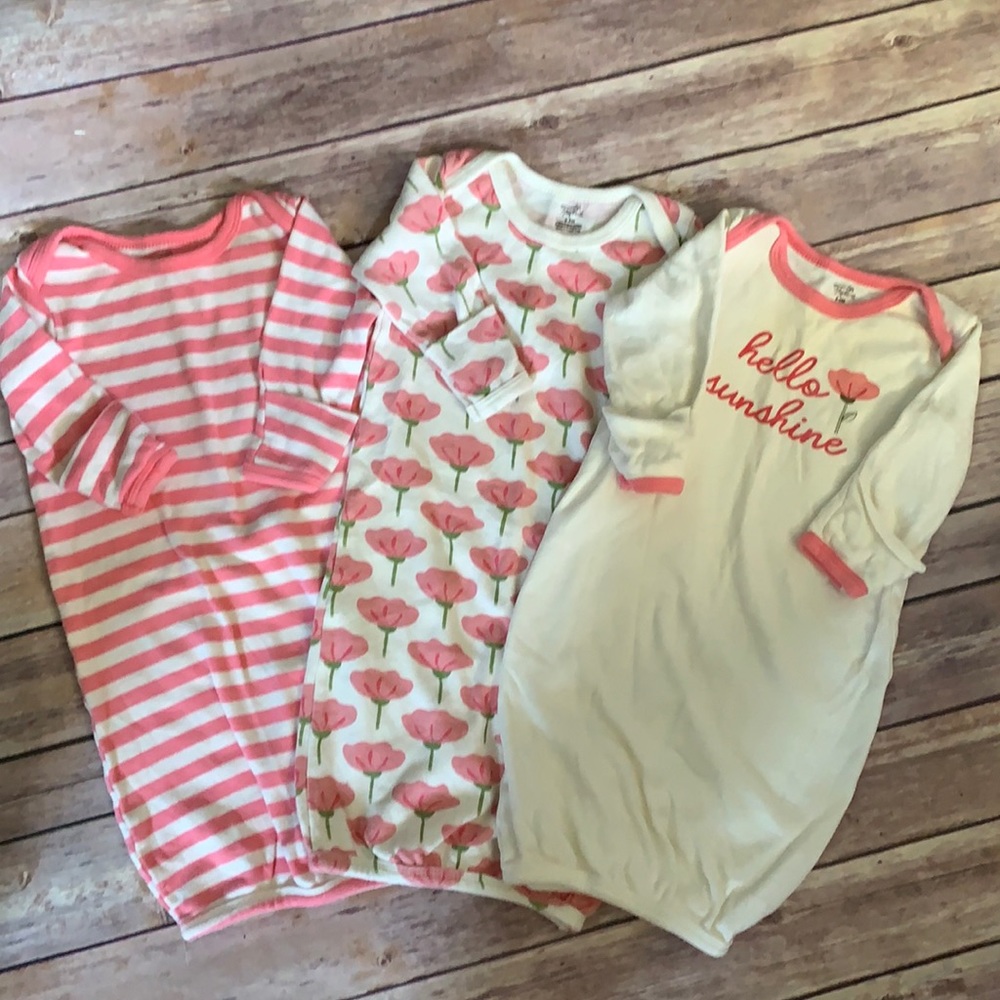 Baby girl set of 3 cotton nightgowns